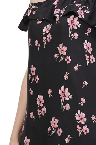Image of nifta Printed Summer Beach Square Neck Puff Sleeve Cut Out Waist Mini Dress for Women's & Girls