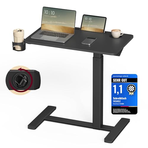 VASAGLE Beistelltisch mit Rollen, mobiler Stehtisch, 70 x 40 cm...