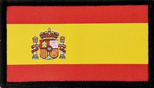 Parches Militares Bordados Bandera España con Colores Oficiales - Escudo Moteros, Parches España Bordados - Parches España Militares, parche España