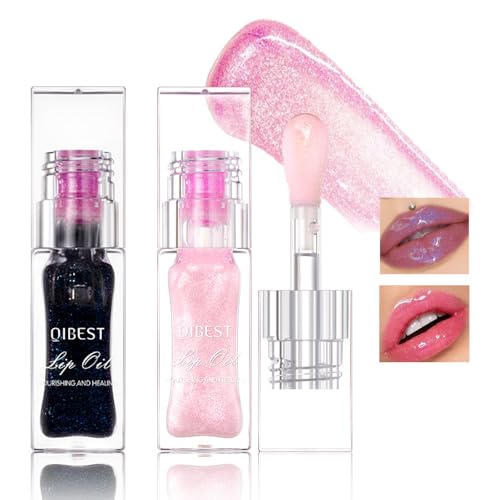 Likesing 2 Pièces Lot Rouge a Levre Pailleté Noir Longue Tenue Magique Change Couleur Rouge a Levre Sans Transfert Rouges à Lèvres Brillant à Lèvres Lip Gloss Oil Lipstick Kit Maquillage Femme Cadeau