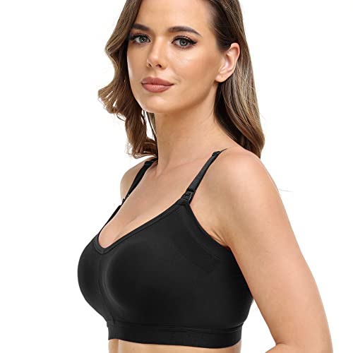 Gxxge Nursing Bras For Breastfeeding Seamless Ultra Comfort Maternity Bra Built-In Cups Pregnancy Sleeping Bralette Black Nude Red Large #TOP4