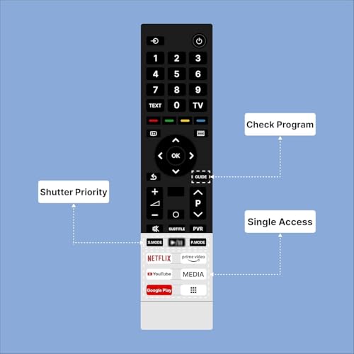 Image of Compatible with Toshiba Smart Tv Remote Without Voice - Hot Keys Netflix, Prime Video, Media, Google Play, YouTube and Media Use for LCD LED OLED QLED UHD 4K Android TVs