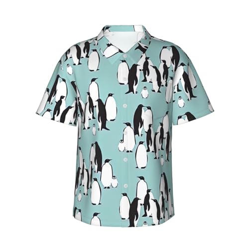 Chemise hawaïenne pingouins légère et fluide au tissu respirant pour homme