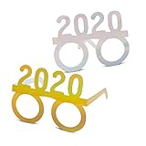 Paper Party Glasses - 24-Pack New Years 2019 Eyeglasses, Iridescent Holographic Design, Fun Novelty Photo Booth Props, Party Favors Supplies, Reflective Colors, 5.7 x 4.2 x 5 Inches