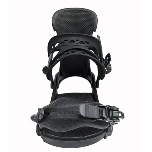 NEUWEABY Snowboard Bindung für Damen und Herren, ultraleichte All-Mountain & Freestyle Bindung, einfacher trägerloser Einstieg & Zehenratsche für schnelle Reaktion, Schwarz, Groß