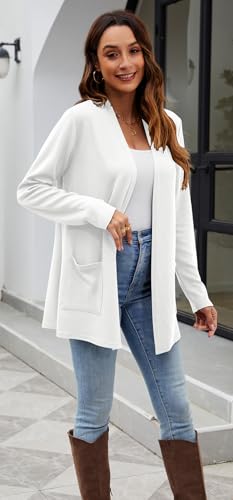 Image of Newchoice Womens Lightweight Long Sleeve Cardigans with Pockets Summer Casual Open Front Sweater Cardigan Duster