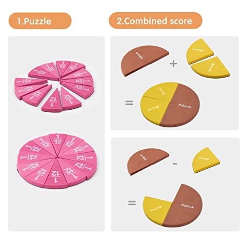 Image of Magnetic Fraction Tiles Circles 51 pcs Fraction Bars Set