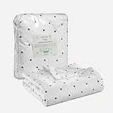 LANE LINEN Warm Blankets for Winters Queen Size - Lightweight Winter Blanket with Rayon Derived from Eucalyptus - Soft, Cool & Breathable - Cold Bed Blanket for Winter - 88'x90',Black Polka Dot