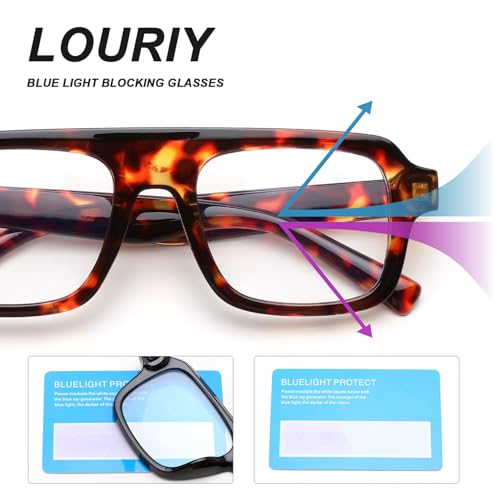 Image of Vintage Square Aviator Blue Light Blocking Glasses For Women Men Computer Lightweight Glasses Anti Eyestrain