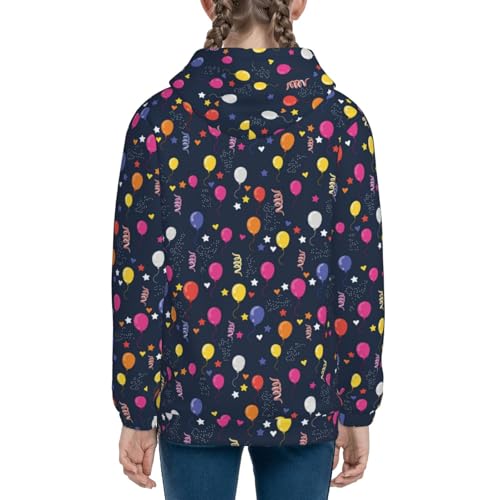 Colored Balloons Kid Hoodies Boys Zip Up Sweatshirts Girls Pullover with Pocket 5