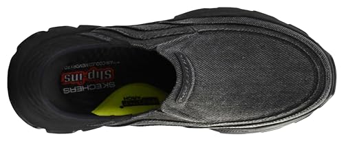 Skechers Men's Respected-Holmgren Slip-in Loafer, Black/Black, 11 M US