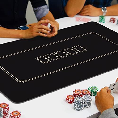 dolitify Texas Hold'em Poker Mat, 8 Players Poker Table Mat, Folding Poker Table Top 47 x 24 Inch