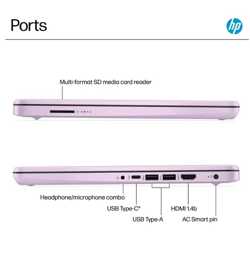 Image of HP 2025 Student Laptop, Intel Processor N150(up to 3.6 GHz), 14 Inch LED Screen,8G RAM, 256GB Storange (128GB UFS+128GB MSD),1 Year Office 365, Windows 11 Home,Honey Lavender,w /YYY Accessories
