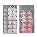 EQLEF Tasche Pensili per Intimo, Doppio Lato Oxford Armadio Portaoggetti Organizer Tasca in Rete Salvaspazio per Reggiseno Mutande Calze 2Pack (30 Griglie, 15 Griglie)