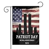 Patriot Day 911 Never Forget American Flag Pattern Garden Flag 12x18 Inch Double Sided Outdoor Outsi