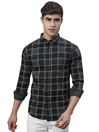 Image of Majestic Man Slim Fit Cotton Casual Check Shirt for Men