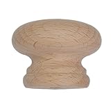Photo Gallery pomelli rotondi in legno di faggio a forma di fungo, diametro 1-9/16", manopole per cassetti, confezione da 8 Photo Gallery pomelli rotondi in legno di faggio a forma di fungo, diametro 1-9/16", manopole per cassetti, confezione da 8