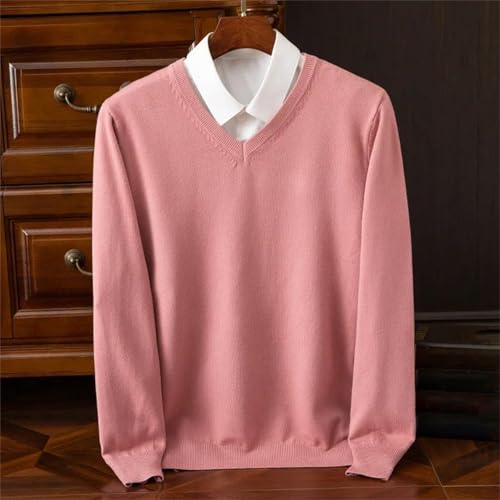 Men's Wool Sweater - Fall Winter V-Neck Plus Size Loose Casual Thickened Knitted2