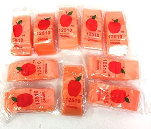 12510 (1.25"X1") Orange Color Original Brand Bags Mini Resealable Baggies, Case of 1,000