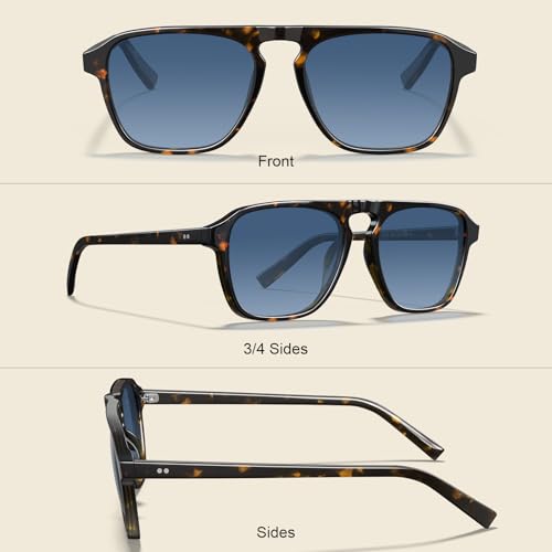 Image of STGATN Polarized Square Sunglasses for Men UV Protection Shades Classic Driving Glasses ST3475