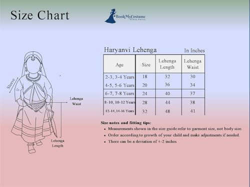 Image of BookMyCostume Haryana State Traditional Thel Costume for Girls and Women 10-12 years