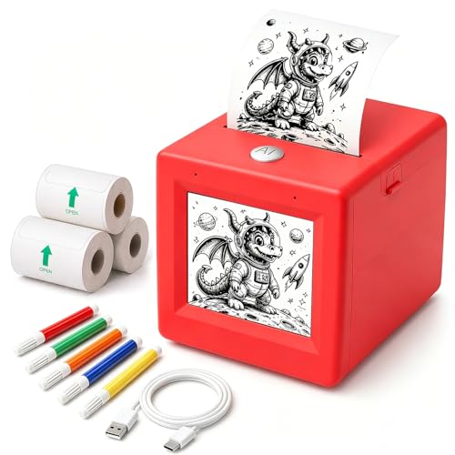 Leapom AI Voice Sticker Maker for Kids Mini Inkless Thermal Printer Portable Sticker Printer Machine Box for DIY Crafts Journaling & Doodles Birthday Toy Gift for Boys and Girls Ages 3+
