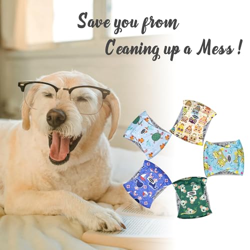 Image of Male Dog Diapers, High Absorbing Dog Belly Bands for Male Dogs, Washable Reusable Dog Males Wraps(5 Pack)
