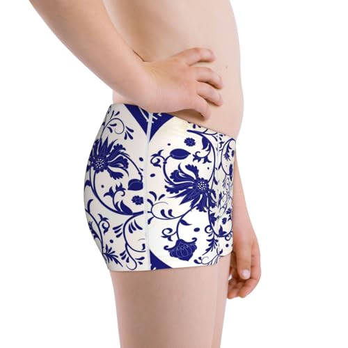 Boys' Cotton Boxer Brief Soft Underwear-Blue And White Porcelain Pattern2