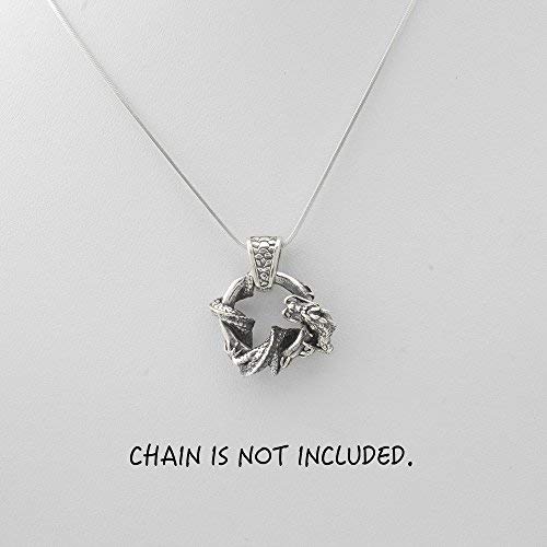 Withlovesilver Sterling Silver 925 Charm Dragon Wrap Circle Of Life Ring Pendant #TOP4