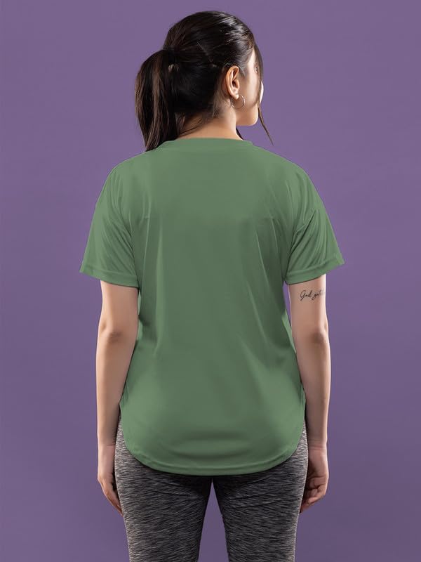 Image of CHKOKKO Womens Stylish Activewear Quick Dry Lightweight Breathable Printed Round Neck Half Sleeve Regular Fit Gym T Shirt for Sports Yoga and Training
