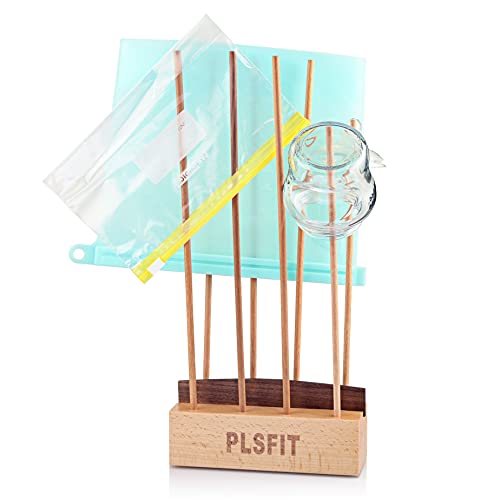 PLSFIT Plastic Bag Drying Rack, Reusable Ziplock Bag Dryer, Baby Bottle Drying Rack Space Saving for Kitchen, Bottle Dryer Rack, Multi-Purpose Wood Drying Rack, Folds for Easy Storage - Image 8