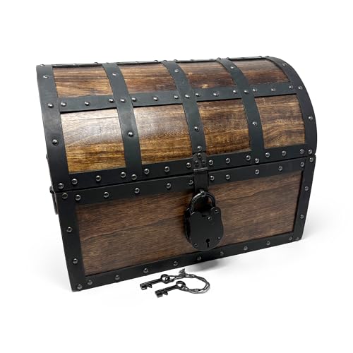 Nautical Cove Handmade Wooden Treasure Chest Storage Box – Deluxe