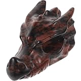 ADOCARN Elegantes Drachenschädel Ornament aus Braunem Kristall mit Handgeschnitztem Drachenkopf Einzigartige Tischdekoration für Büro und Wohnzimmer