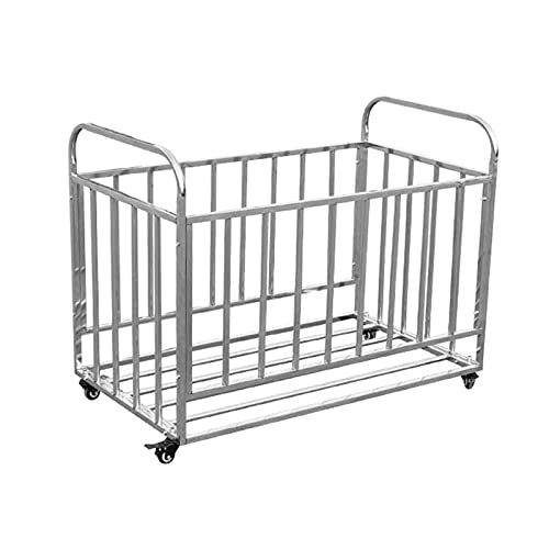 Carrito de Baloncesto con Ruedas, Cesta Grande de Acero Inoxidable apilable para Voleibol, Ideal para Exteriores, garajes y escuelas (25 Pelotas)