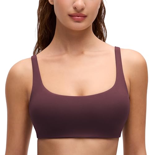 Image of CRZ YOGA Butterluxe Square Neck Sports Bras | Light Support, Removable Pads, Yoga, Extremely Soft, Low Coverage, Adjustable Spaghetti Straps, for Women