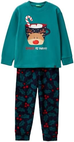 United Colors of Benetton Pig(Trikot + Hose) 3I470P09H Pyjama-Set, Grün, XS Kinder