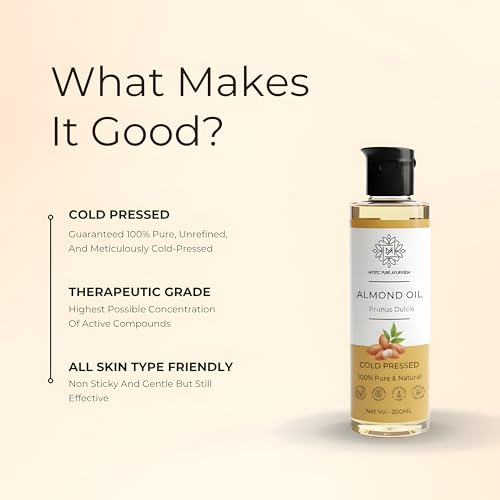 Image of Almond Oil Pure & Raw Cold Pressed | Glowing Skin, Body Massage & Hair Growth | Organic Therapeutic Grade - 100ml