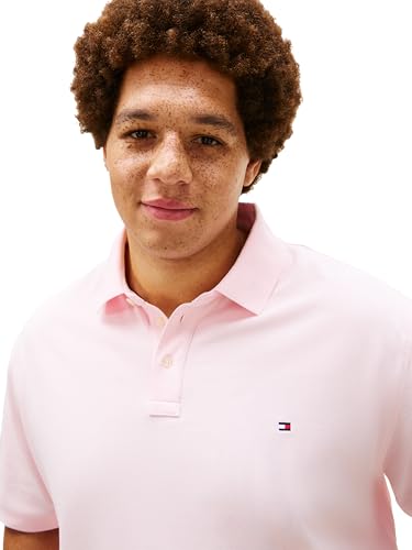Image of Tommy Hilfiger Men's Short Sleeve Polo Shirts in Regular Fit With Stretch and Organic Pique Cotton