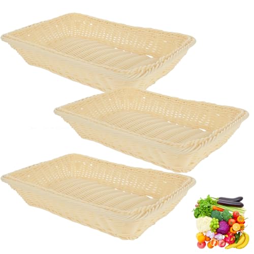 Panier osier de cuisine rectangulaire pour buffet de restaurant