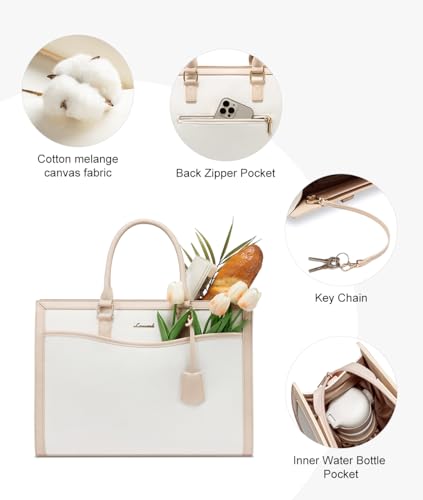 Image of LOVEVOOK Laptop Tote Bag for Women, Office Work Bag Briefcase fit for Laptop, Large Capacity Teacher Bag Handbag