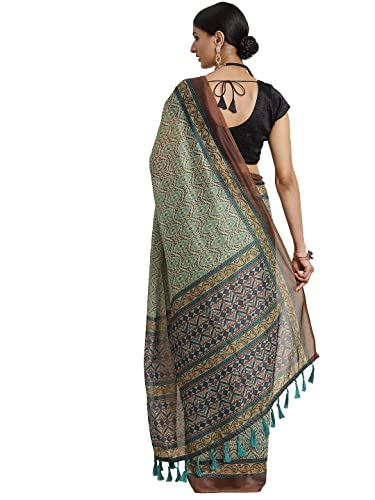 Image of Amazon Brand - Anarva Women's Kalamkari Saree With Blouse Piece