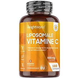 Liposomale Vitamine C capsules – 1000mg – 180 vegan capsules voor 3 maanden – Voor het immuunsysteem en energie…