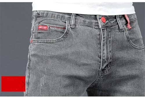 Men's Cotton Business Skinny Jeans Stretch Straight Slim Denim Trousers Male Blue Pants2