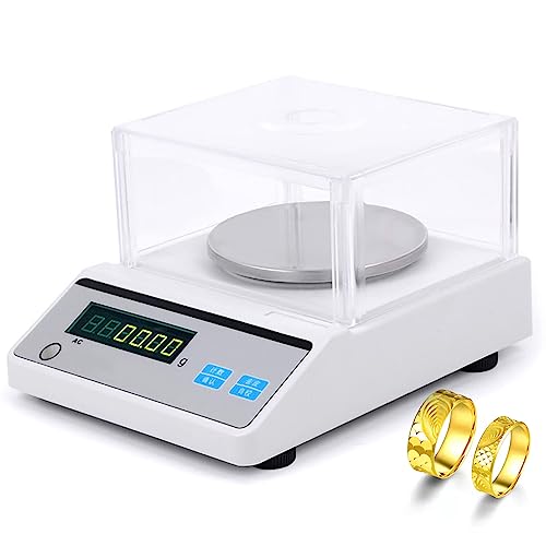 Balanza analítica Digital con protección contra el Viento y función de conteo, precisión de 0,001 g, para Uso en Cocina, joyería e investigación, 500 g/0,001 g