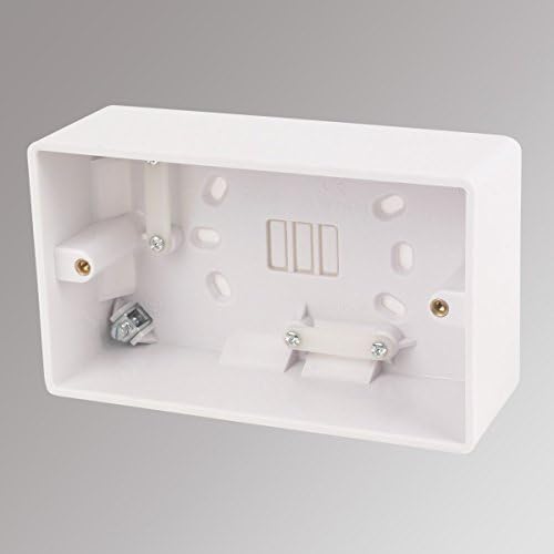 LAP 2-Gang Surface Pattress Box w/ Cable Clamp & Earth Terminal White 50mm by LAP