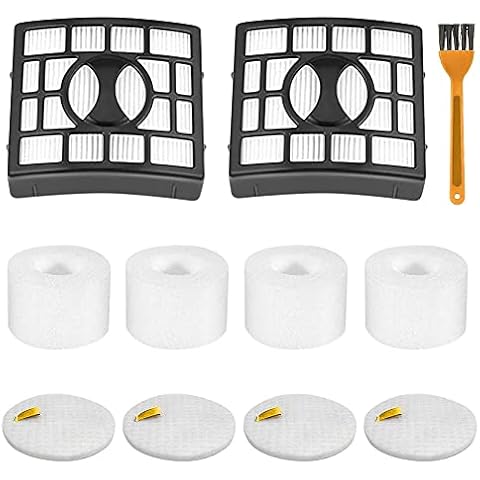 LINGSFIRE Shark Replacement Filters, 2 Hepa Filter + 4 Foam Vacuum Cleaner Rotator Powered Lift-Away Speed Parts, Shark Duoclean Filters for NV680, NV681, NV682, NV800,NV801, UV810# XHF680 & XFF680 Cover