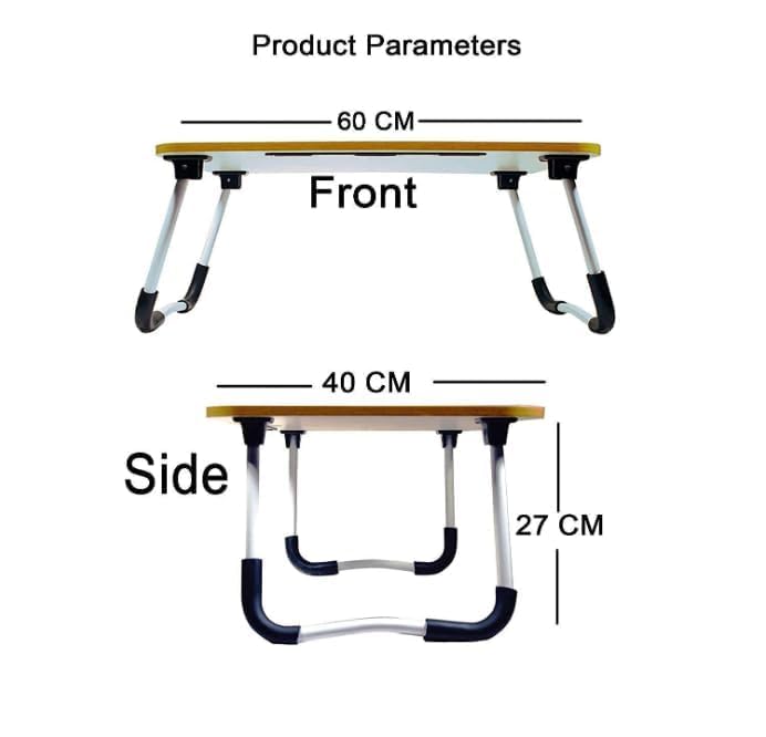 Image of Multipurpose Foldable Laptop Table with Cup Holder, Study Table, Bed Table, Breakfast Table, Foldable and Portable /Ergonomic & Rounded Edges /Non-Slip Legs Kids & Adults (Black)