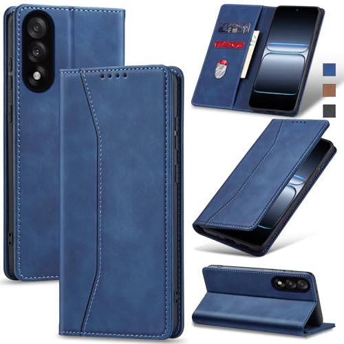 Jasonyu Funda para OnePlus Nord 5,Cuero PU Carcasa,Tipo Libro Flip Case con Tarjetas y Cartera,Soporte Plegable,Cierre magnético,Capa (Azul)