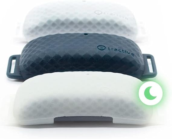 tractive GPS CAT 4 Collar Attachment x3, Midnight Blue, Glow-in-The-Dark, Snow