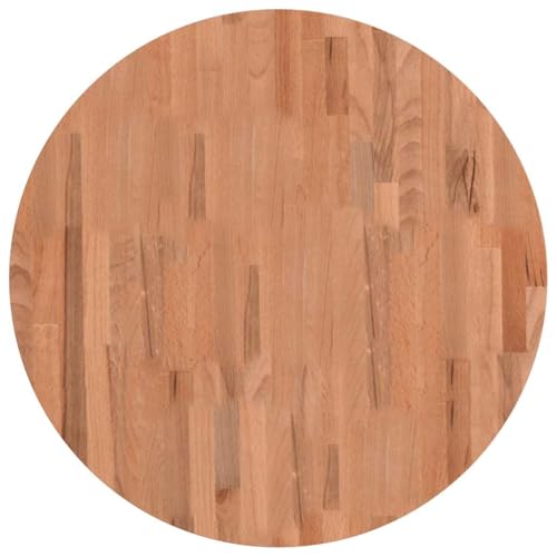 vidaXL Tischplatte, Holzplatte Holztischplatte Rund, Ersatzplatte Platte für Beistelltisch Bartisch, Massivholztischplatte Esstischplatte, Ø70x1,5 cm Massivholz Buche